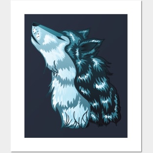 Howling Wolf Head Posters and Art